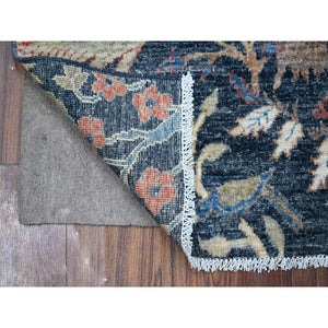 3'1"x5' Prussian Blue, Vegetable Dyes, All Wool, Abrash, Afghan Peshawar With Birds of Paradise, Hand Knotted Tree Of Life Design, Oriental Rug FWR534354