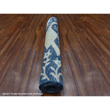 Load image into Gallery viewer, 3&#39;1&quot;x5&#39; Prussian Blue, Vegetable Dyes, All Wool, Abrash, Afghan Peshawar With Birds of Paradise, Hand Knotted Tree Of Life Design, Oriental Rug FWR534354