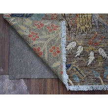 Load image into Gallery viewer, 3&#39;1&quot;x5&#39;1&quot; Elephant Gray, Afghan Peshawar With Birds of Paradise Design, Vegetable Dyes, Hand Knotted, Soft and Velvety Wool, Oriental Rug FWR534360
