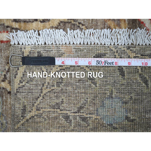 3'1"x5'1" Elephant Gray, Afghan Peshawar With Birds of Paradise Design, Vegetable Dyes, Hand Knotted, Soft and Velvety Wool, Oriental Rug FWR534360