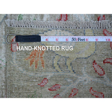 Load image into Gallery viewer, 3&#39;2&quot;x4&#39;10&quot; Trout Gray, Hand Knotted Vegetable Dyes, Natural Wool, Tree Of Life, Birds of Paradise Design, Afghan Peshawar Oriental Rug FWR534372