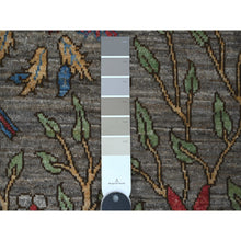 Load image into Gallery viewer, 3&#39;1&quot;x4&#39;8&quot; Thunder Gray, Vegetable Dyes, 100% Wool, Birds of Paradise Tree of Life Afghan Peshawar, Hand Knotted, Oriental Rug FWR534378