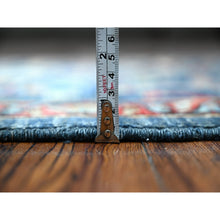 Load image into Gallery viewer, 3&#39;2&quot;x19&#39;5&quot; Star Blue, Pure Wool, Aryana Collection, Hand Knotted Vegetable Dyes, Bidjar Garus Design, Xl Runner Oriental Rug FWR534462