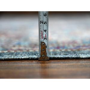 9'x12'1" Iron Frost Gray, Pure Wool Hand Knotted Afghan Super Kazak, Natural Dyes, Tribal And Geometric Pattern Oriental Rug FWR534504