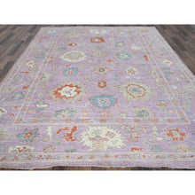 Load image into Gallery viewer, 8&#39;x10&#39; Lavender Purple, Afghan Oushak with Colorful Leaf Design, Supple Collection, Hand Knotted, Soft and Lush Pile, Pure Wool, Densely Woven, Oriental Rug FWR5340