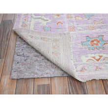 Load image into Gallery viewer, 8&#39;x10&#39; Lavender Purple, Afghan Oushak with Colorful Leaf Design, Supple Collection, Hand Knotted, Soft and Lush Pile, Pure Wool, Densely Woven, Oriental Rug FWR5340