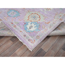 Load image into Gallery viewer, 8&#39;x10&#39; Lavender Purple, Afghan Oushak with Colorful Leaf Design, Supple Collection, Hand Knotted, Soft and Lush Pile, Pure Wool, Densely Woven, Oriental Rug FWR5340