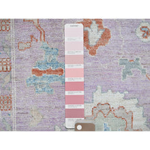 Load image into Gallery viewer, 8&#39;x10&#39; Lavender Purple, Afghan Oushak with Colorful Leaf Design, Supple Collection, Hand Knotted, Soft and Lush Pile, Pure Wool, Densely Woven, Oriental Rug FWR5340