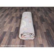 Load image into Gallery viewer, 8&#39;x10&#39; Lavender Purple, Afghan Oushak with Colorful Leaf Design, Supple Collection, Hand Knotted, Soft and Lush Pile, Pure Wool, Densely Woven, Oriental Rug FWR5340