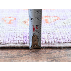8'x10' Lavender Purple, Afghan Oushak with Colorful Leaf Design, Supple Collection, Hand Knotted, Soft and Lush Pile, Pure Wool, Densely Woven, Oriental Rug FWR5340