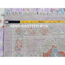 Load image into Gallery viewer, 8&#39;x10&#39; Lavender Purple, Afghan Oushak with Colorful Leaf Design, Supple Collection, Hand Knotted, Soft and Lush Pile, Pure Wool, Densely Woven, Oriental Rug FWR5340