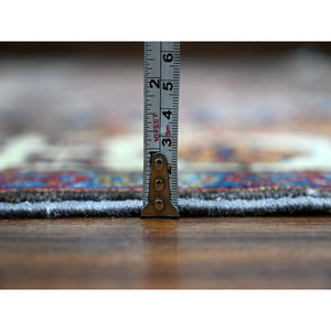9'x12'3" Graphite Gray With Ivory Border, Tribal Medallions Natural Dyes, Hand Knotted Afghan Super Kazak, Vibrant Wool Oriental Rug FWR534642