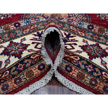 Load image into Gallery viewer, 7&#39;9&quot;x9&#39;9&quot; Cereza Red With Shoji White, Afghan Super Kazak All Over Design With Central Medallion, Vegetable Dyes,  Pure And Velvety Wool, Hand Knotted, Oriental Rug FWR534660