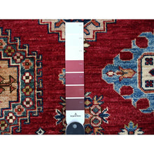 Load image into Gallery viewer, 7&#39;9&quot;x9&#39;9&quot; Cereza Red With Shoji White, Afghan Super Kazak All Over Design With Central Medallion, Vegetable Dyes,  Pure And Velvety Wool, Hand Knotted, Oriental Rug FWR534660
