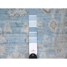 Load image into Gallery viewer, 6&#39;2&quot;x8&#39;10&quot; Argentina Blue, Natural Dyes With All Over Rural Floral Design, Hand Knotted Angora Oushak, Wool Weft, Oriental Rug FWR534720