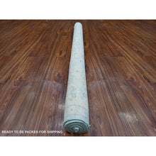 Load image into Gallery viewer, 6&#39;2&quot;x8&#39;10&quot; Argentina Blue, Natural Dyes With All Over Rural Floral Design, Hand Knotted Angora Oushak, Wool Weft, Oriental Rug FWR534720