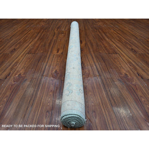 6'2"x8'10" Argentina Blue, Natural Dyes With All Over Rural Floral Design, Hand Knotted Angora Oushak, Wool Weft, Oriental Rug FWR534720
