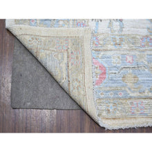 Load image into Gallery viewer, 6&#39;3&quot;x9&#39; Timberwolf Gray, Hand Knotted With Wool Weft, Natural Dyes, Colorful Village Flower And Leaf Design, Afghan Angora Oushak, Oriental Rug FWR534726