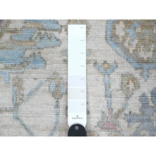Load image into Gallery viewer, 6&#39;3&quot;x9&#39; Timberwolf Gray, Hand Knotted With Wool Weft, Natural Dyes, Colorful Village Flower And Leaf Design, Afghan Angora Oushak, Oriental Rug FWR534726