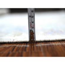 Load image into Gallery viewer, 6&#39;3&quot;x9&#39; Timberwolf Gray, Hand Knotted With Wool Weft, Natural Dyes, Colorful Village Flower And Leaf Design, Afghan Angora Oushak, Oriental Rug FWR534726