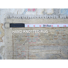 Load image into Gallery viewer, 6&#39;3&quot;x9&#39; Timberwolf Gray, Hand Knotted With Wool Weft, Natural Dyes, Colorful Village Flower And Leaf Design, Afghan Angora Oushak, Oriental Rug FWR534726