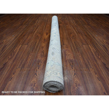 Load image into Gallery viewer, 6&#39;3&quot;x8&#39;10&quot; Heavenly Gray, Extra Soft Wool Weft, Hand Knotted, Natural Dyes, Afghan Angora Oushak With Willow And Cypress Tree Design, Oriental Rug FWR534732