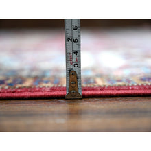 Load image into Gallery viewer, 8&#39;10&quot;x12&#39;5&quot; Scarlet Red, Afghan Super Kazak with Geometric Elements, Vegetable Dyes, Pure and Shiny Wool, Hand Knotted, Oriental Rug FWR534792