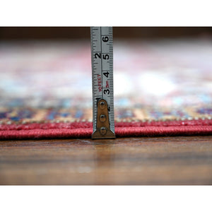 8'10"x12'5" Scarlet Red, Afghan Super Kazak with Geometric Elements, Vegetable Dyes, Pure and Shiny Wool, Hand Knotted, Oriental Rug FWR534792