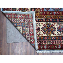 Load image into Gallery viewer, 9&#39;x12&#39;6&quot; Thundercloud Gray, Ivory Border, Afghan Super Kazak Hand Knotted, All Over Geometric Motifs, Natural Dyes, 100% Wool, Oriental Rug FWR534798