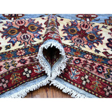 Load image into Gallery viewer, 9&#39;x12&#39;6&quot; Thundercloud Gray, Ivory Border, Afghan Super Kazak Hand Knotted, All Over Geometric Motifs, Natural Dyes, 100% Wool, Oriental Rug FWR534798