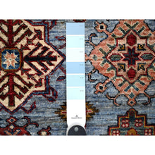 Load image into Gallery viewer, 9&#39;x12&#39;6&quot; Thundercloud Gray, Ivory Border, Afghan Super Kazak Hand Knotted, All Over Geometric Motifs, Natural Dyes, 100% Wool, Oriental Rug FWR534798