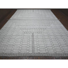 Load image into Gallery viewer, 11&#39;9&quot;x15&#39;8&quot; Eider White, Natural Undyed Wool, Moroccan Weave Inspired With Beni Ourain Open Field Design, Hand Knotted Wool On Wool Foundation, Oversized Oriental Rug FWR534816
