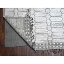 Load image into Gallery viewer, 11&#39;9&quot;x15&#39;8&quot; Eider White, Natural Undyed Wool, Moroccan Weave Inspired With Beni Ourain Open Field Design, Hand Knotted Wool On Wool Foundation, Oversized Oriental Rug FWR534816
