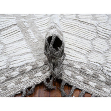 Load image into Gallery viewer, 11&#39;9&quot;x15&#39;8&quot; Eider White, Natural Undyed Wool, Moroccan Weave Inspired With Beni Ourain Open Field Design, Hand Knotted Wool On Wool Foundation, Oversized Oriental Rug FWR534816