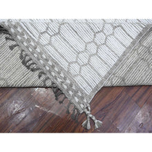 Load image into Gallery viewer, 11&#39;9&quot;x15&#39;8&quot; Eider White, Natural Undyed Wool, Moroccan Weave Inspired With Beni Ourain Open Field Design, Hand Knotted Wool On Wool Foundation, Oversized Oriental Rug FWR534816