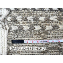 Load image into Gallery viewer, 11&#39;9&quot;x15&#39;8&quot; Eider White, Natural Undyed Wool, Moroccan Weave Inspired With Beni Ourain Open Field Design, Hand Knotted Wool On Wool Foundation, Oversized Oriental Rug FWR534816