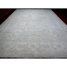 Load image into Gallery viewer, 13&#39;7&quot;x17&#39; Solitude Gray With Pearly White, Washed Out Peshawar With Ziegler Mahal Design, Hand Knotted Pure Wool, Extra Wide, Oversized, Oriental Rug FWR534876