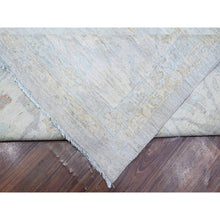 Load image into Gallery viewer, 13&#39;7&quot;x17&#39; Solitude Gray With Pearly White, Washed Out Peshawar With Ziegler Mahal Design, Hand Knotted Pure Wool, Extra Wide, Oversized, Oriental Rug FWR534876