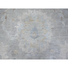 Load image into Gallery viewer, 13&#39;7&quot;x17&#39; Solitude Gray With Pearly White, Washed Out Peshawar With Ziegler Mahal Design, Hand Knotted Pure Wool, Extra Wide, Oversized, Oriental Rug FWR534876