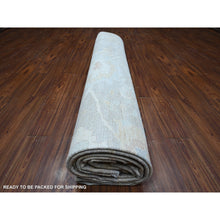 Load image into Gallery viewer, 13&#39;7&quot;x17&#39; Solitude Gray With Pearly White, Washed Out Peshawar With Ziegler Mahal Design, Hand Knotted Pure Wool, Extra Wide, Oversized, Oriental Rug FWR534876