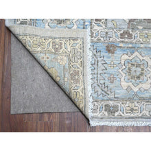 Load image into Gallery viewer, 9&#39;2&quot;x11&#39;1&quot; Smoke Gray With Leisure Blue, Heriz All Over Design Peshawar, Natural Dyes Hand Knotted, Velvety Wool, Oriental Rug FWR534882