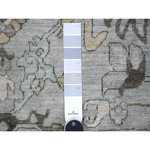 Load image into Gallery viewer, 9&#39;2&quot;x11&#39;1&quot; Smoke Gray With Leisure Blue, Heriz All Over Design Peshawar, Natural Dyes Hand Knotted, Velvety Wool, Oriental Rug FWR534882
