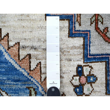 Load image into Gallery viewer, 8&#39;10&quot;x11&#39;9&quot; Chrome Gray, Hand Knotted, Turkish Village Motifs, Large Serrated Central Medallion, Natural Dyes, Soft and Shiny Wool, Oriental Rug FWR534906