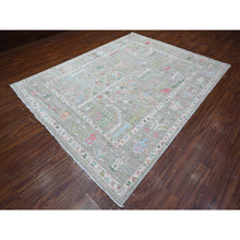 Load image into Gallery viewer, 7&#39;8&quot;x9&#39;10&quot; Reseda Green, Natural Dyes, Wool Weft, Hand Knotted, Afghan Angora Oushak, Soft Pile, Tribal Willow And Cypress Design, Oriental Rug FWR534930