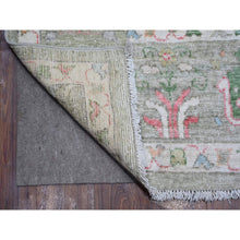 Load image into Gallery viewer, 7&#39;8&quot;x9&#39;10&quot; Reseda Green, Natural Dyes, Wool Weft, Hand Knotted, Afghan Angora Oushak, Soft Pile, Tribal Willow And Cypress Design, Oriental Rug FWR534930