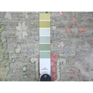7'8"x9'10" Reseda Green, Natural Dyes, Wool Weft, Hand Knotted, Afghan Angora Oushak, Soft Pile, Tribal Willow And Cypress Design, Oriental Rug FWR534930