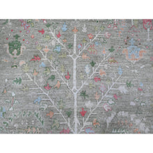 Load image into Gallery viewer, 7&#39;8&quot;x9&#39;10&quot; Reseda Green, Natural Dyes, Wool Weft, Hand Knotted, Afghan Angora Oushak, Soft Pile, Tribal Willow And Cypress Design, Oriental Rug FWR534930