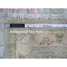 Load image into Gallery viewer, 7&#39;8&quot;x9&#39;10&quot; Reseda Green, Natural Dyes, Wool Weft, Hand Knotted, Afghan Angora Oushak, Soft Pile, Tribal Willow And Cypress Design, Oriental Rug FWR534930