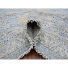 Load image into Gallery viewer, 8&#39;1&quot;x10&#39; Blue Gray, Hand Knotted With Natural Dyes, Wool Weft, Rural Flower Pattern All Over, Afghan Angora Oushak, Oriental Rug FWR534936