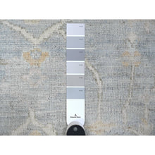 Load image into Gallery viewer, 8&#39;1&quot;x10&#39; Blue Gray, Hand Knotted With Natural Dyes, Wool Weft, Rural Flower Pattern All Over, Afghan Angora Oushak, Oriental Rug FWR534936